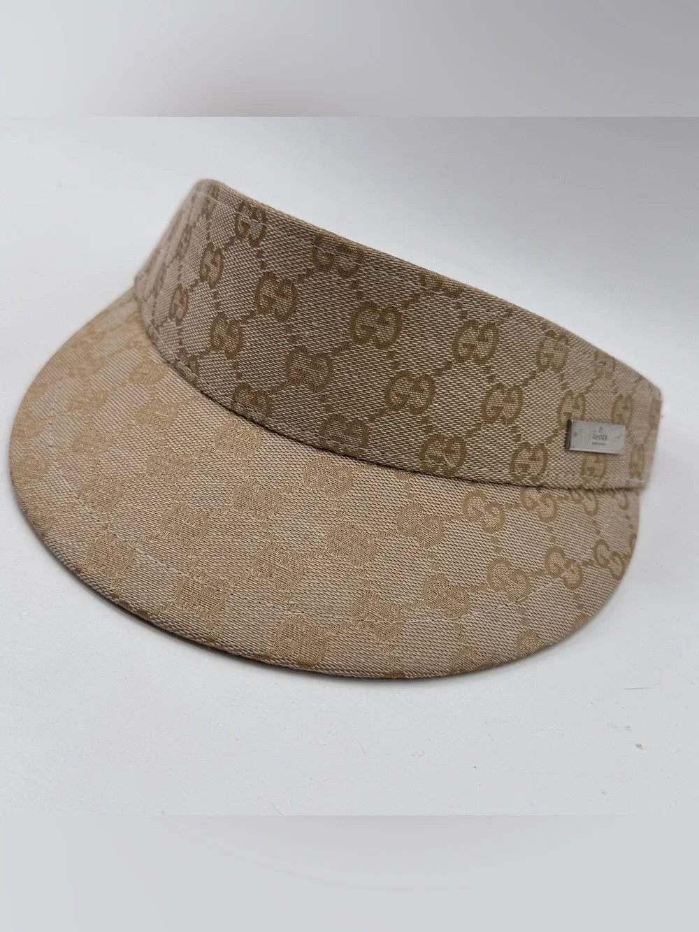 Gucci Visor Monogrammed GG Signature Beige Tan Brown